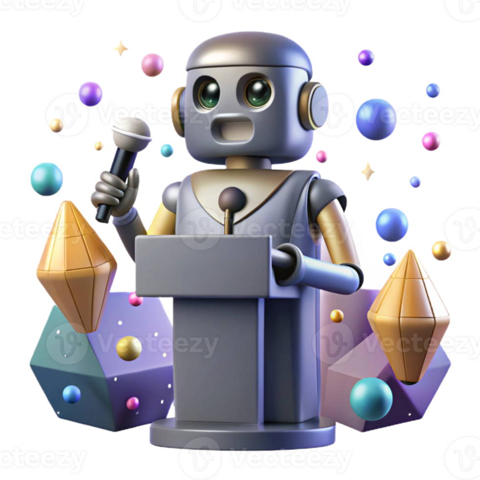 wonderful contemporary Robot Silhouette Giving Speech Cutout for Public Speaking detailed png