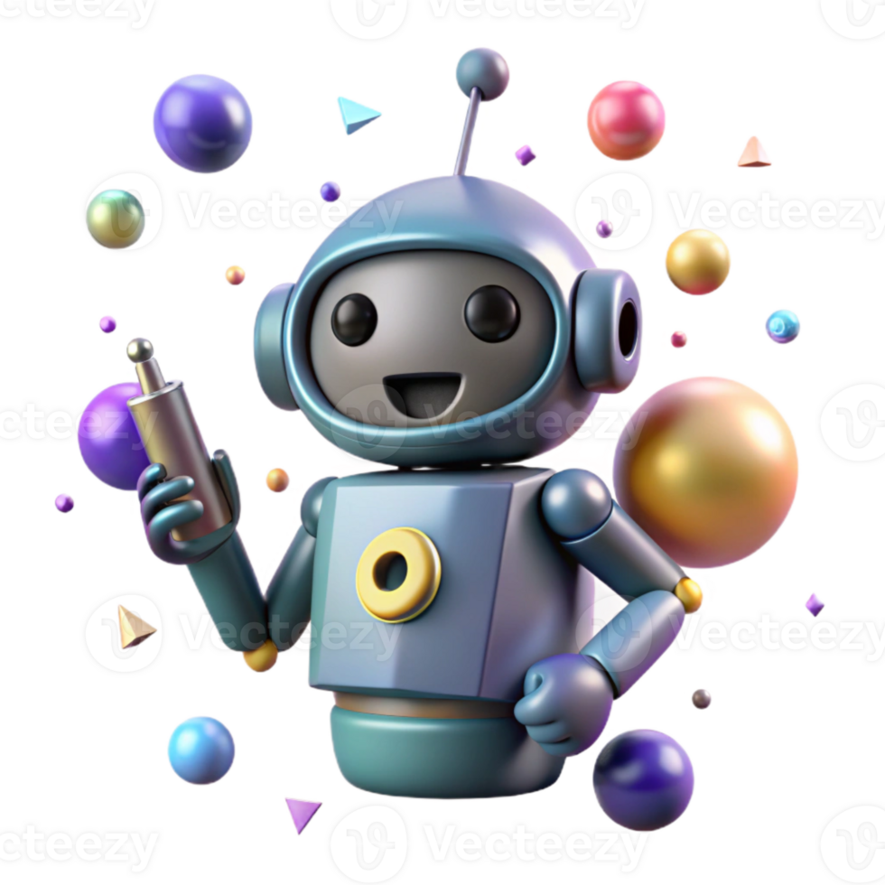 vibrant contemporary Robot Silhouette with Antenna Transparent for Communication high resolution png