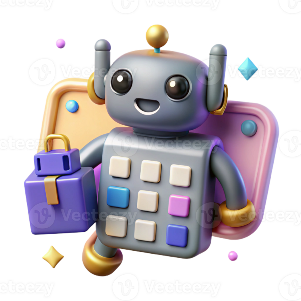 elegant classic Robot Silhouette with Calendar Icon Transparent for Scheduling original png