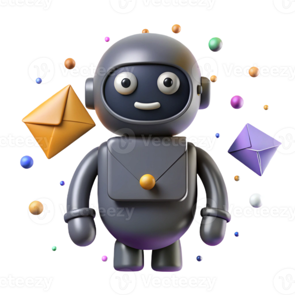 extraordinary traditional Robot Silhouette with Mail Icon Cutout for Communication professional png