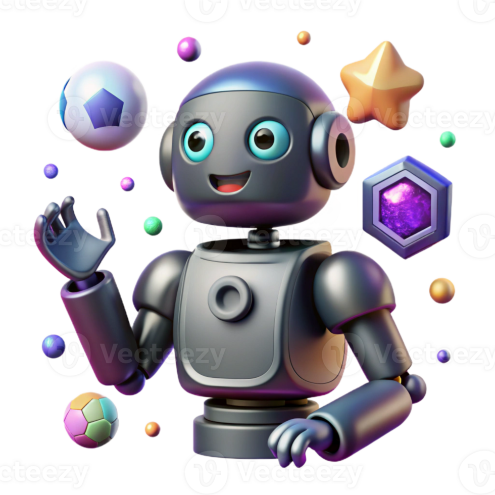extraordinary modern Robot Silhouette with Settings Icon Isolated for Customization exclusive png