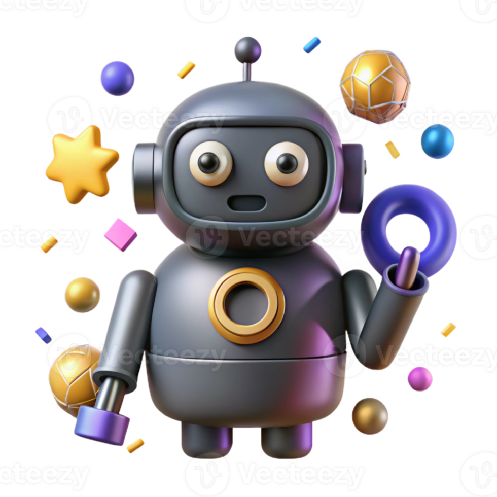 serene classic Robot Silhouette with Search Icon Isolated for Information Retrieval exclusive png