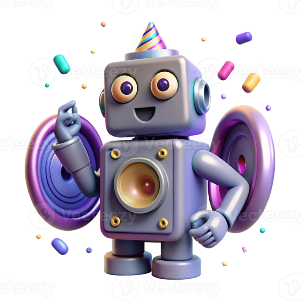 impressive rustic Robot Silhouette with Speaker Icon Isolated for Sound Systems premium png