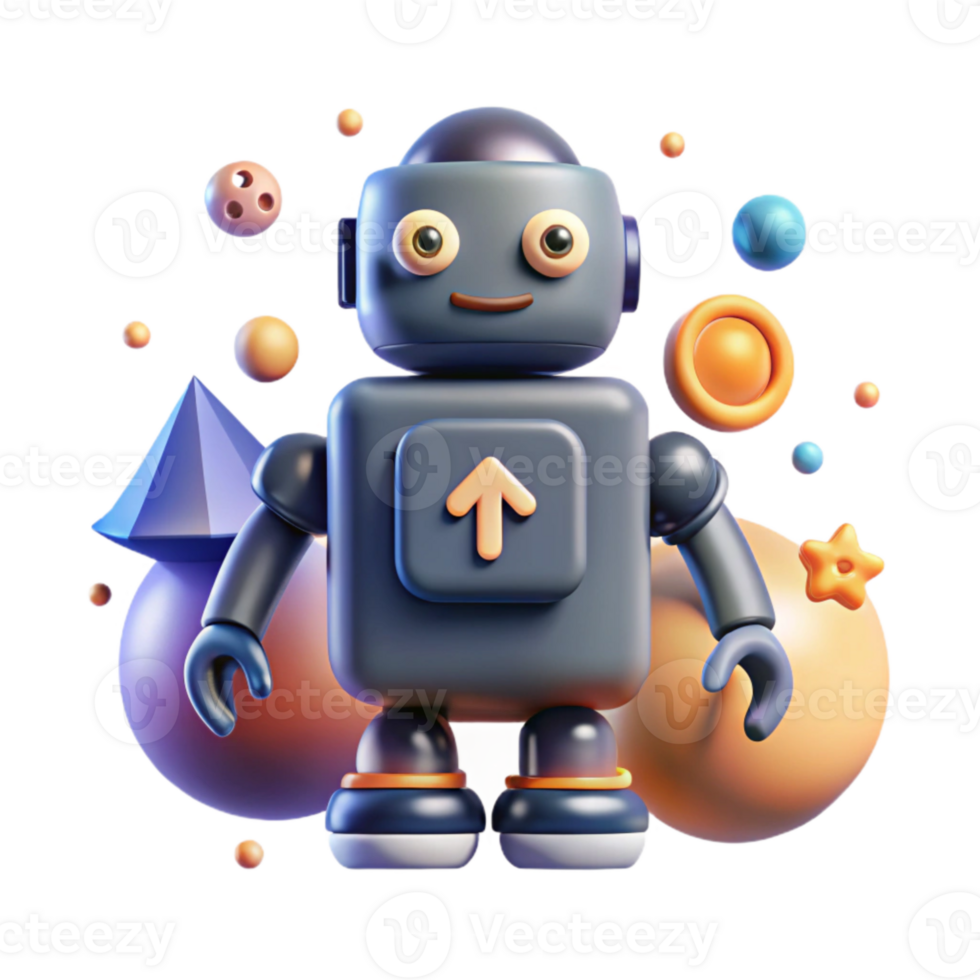 stunning vintage Robot Silhouette with Upload Icon Transparent for Data Transfer high quality png