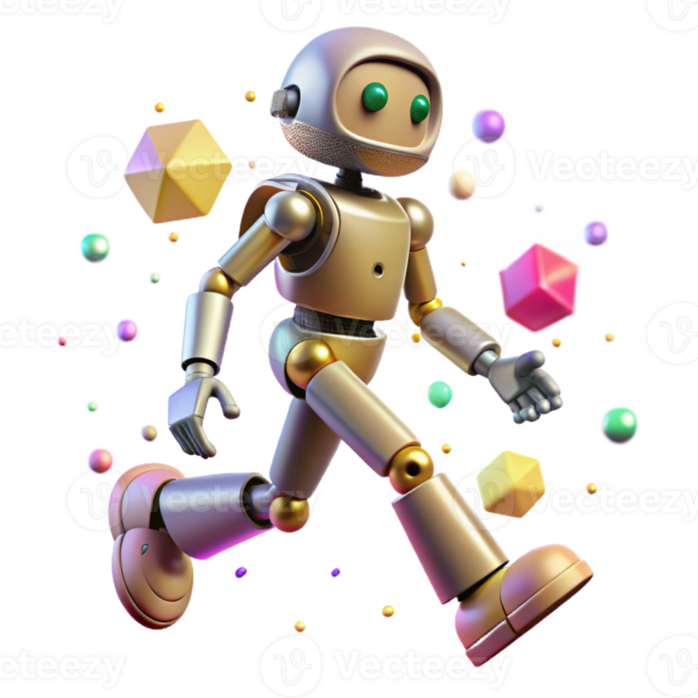 elegant abstract Robot Walking Isolated with Animated Legs for Robotics Motion png