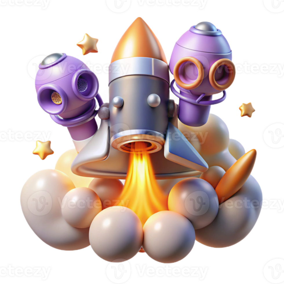 vibrant traditional Rocket Engine Flames and Smoke Transparent for Launch Graphics professional png