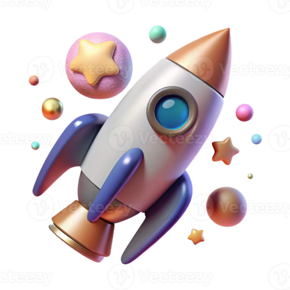 dramatic minimalist Rocket Illustration Isolated for Graphic Design Projects png
