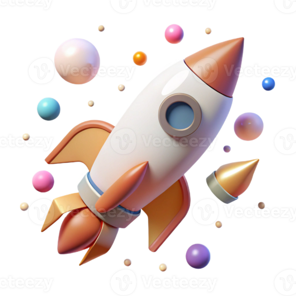 dramatic artistic Rocket Trajectory Cutout for Flight Path Visualization premium png