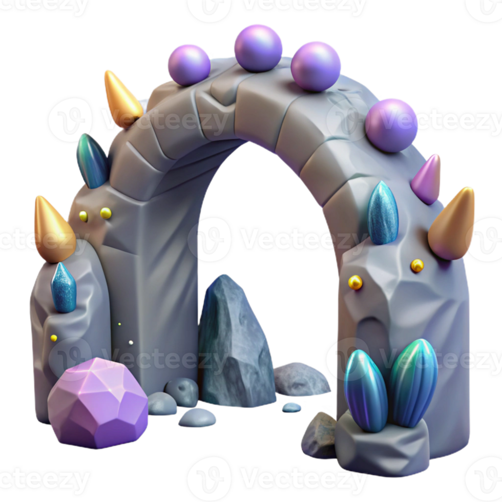 beautiful modern Rocky Alien Archway Cutout for Concept Art high quality png
