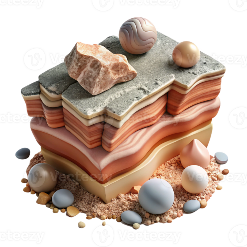 dramatic abstract Rock Layers Formation Geology Transparent for Earth Science Studies exclusive png