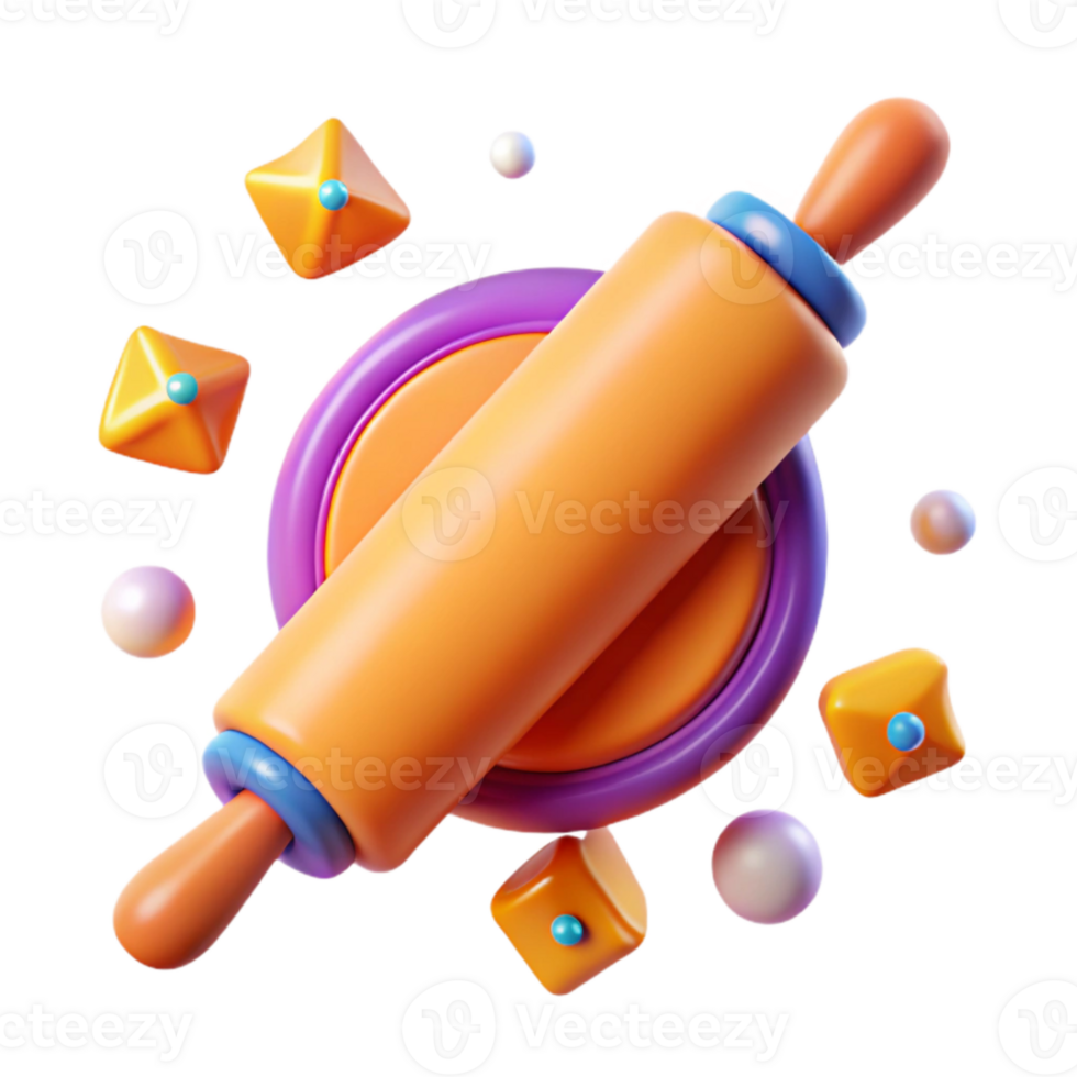 stunning contemporary Rolling Pin Baking Isolated for Food Blog Graphics professional png