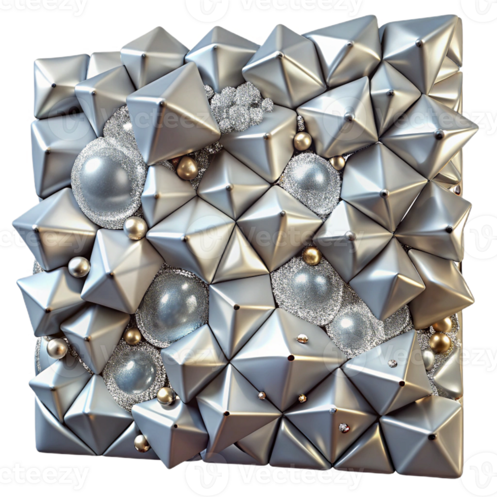 magnificent artistic Silver Mosaic Tiles Seamless Cutout for Interior Design premium png