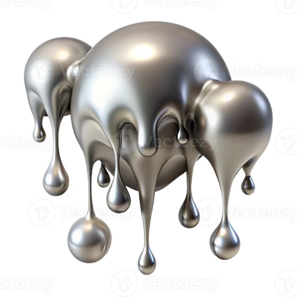 beautiful abstract Silver Paint Drips Isolated for Artistic Compositions high resolution png