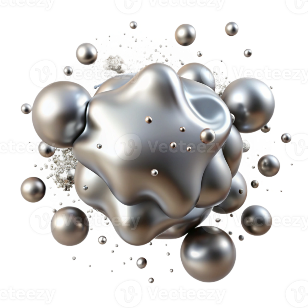 beautiful modern Silver Paint Splatters Cutout for Artistic Compositions original png