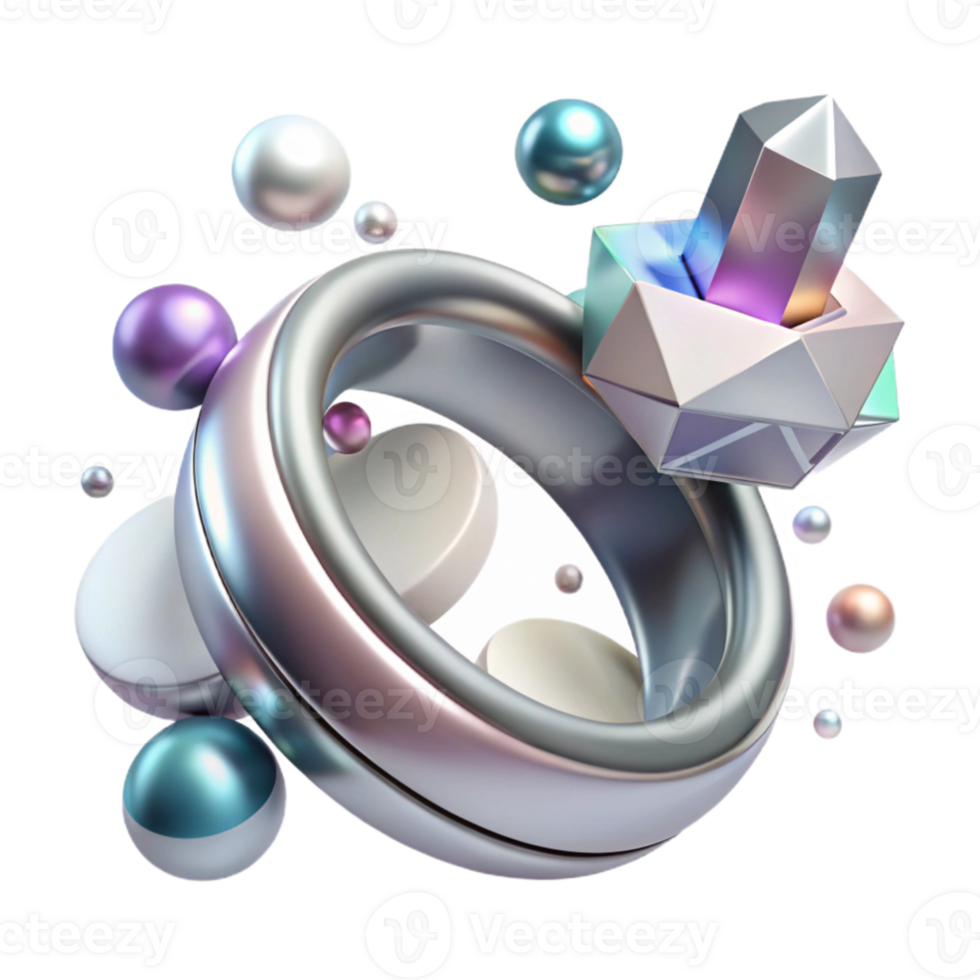 serene contemporary Silver Ring Stackable Design Transparent for Minimalist Fashion high resolution png