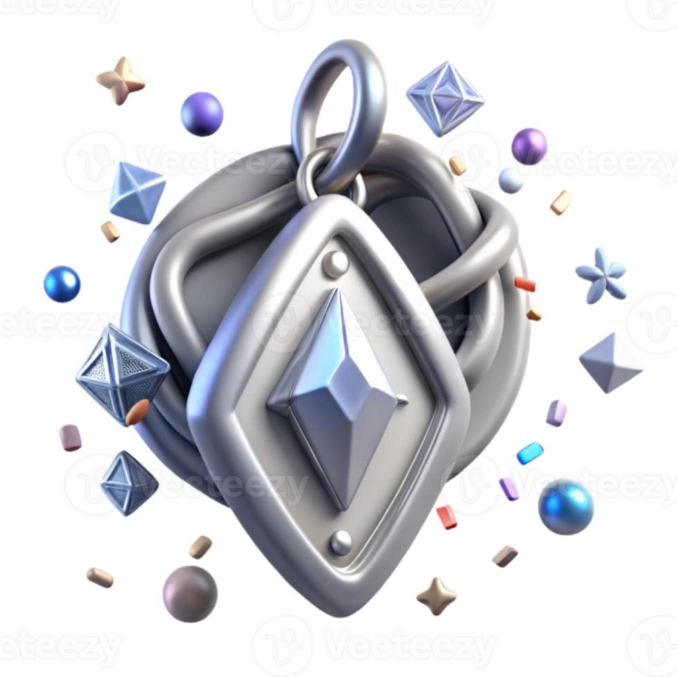 beautiful creative Silver Rune Amulet Necklace Cutout for Fashion Illustrations professional png