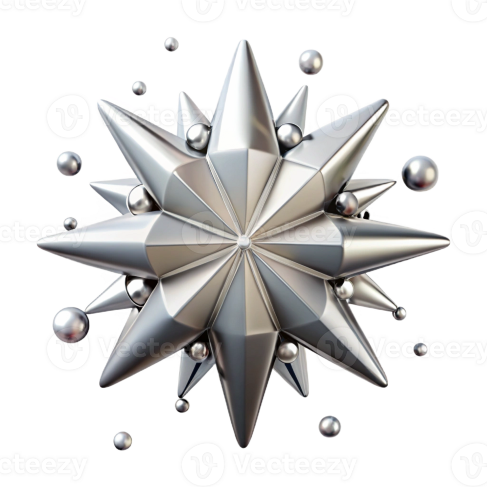 stunning vintage Silver Starburst Shape Cutout for Holiday Designs high resolution png