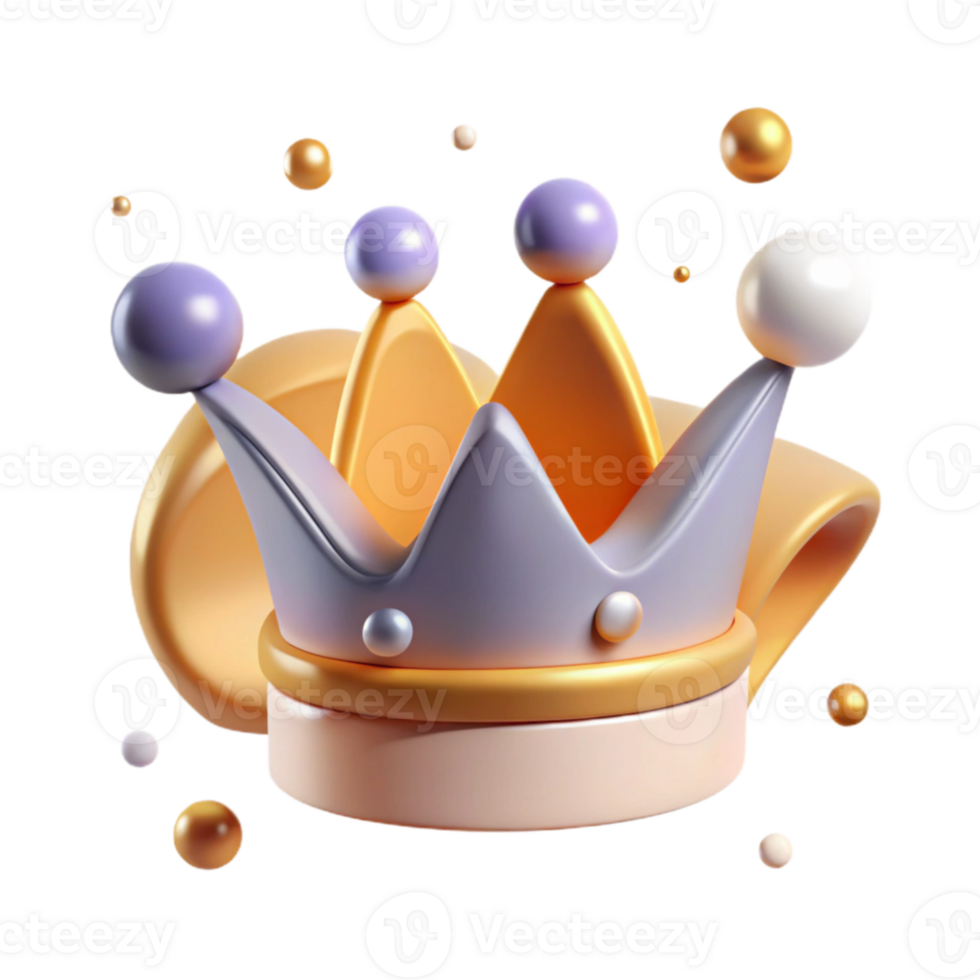 vibrant minimalist Simple Crown Royal Icon Isolated for Luxury Branding premium png