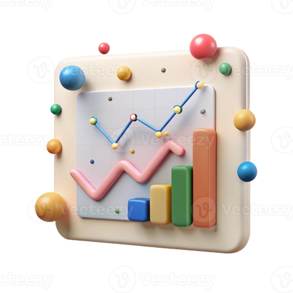 dramatic rustic Simple Line Chart with Grid Cutout for Data Analysis premium png