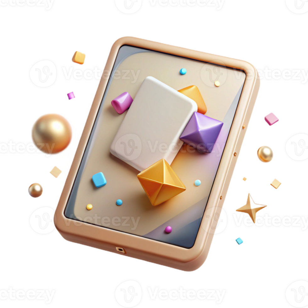 elegant artistic Simple Tablet Icon Transparent for Digital Design exclusive png