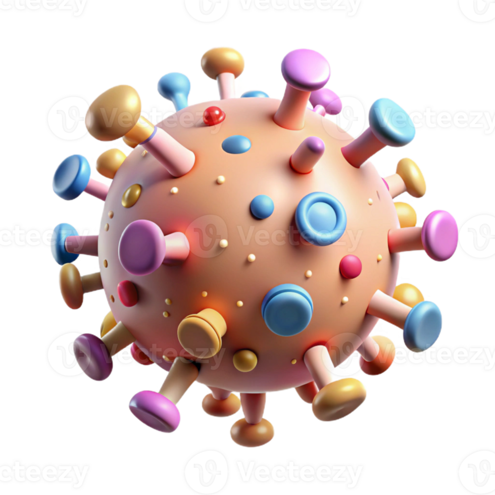 elegant vintage Simple Virus Bacteria Microorganism Transparent for Basic Biology original png
