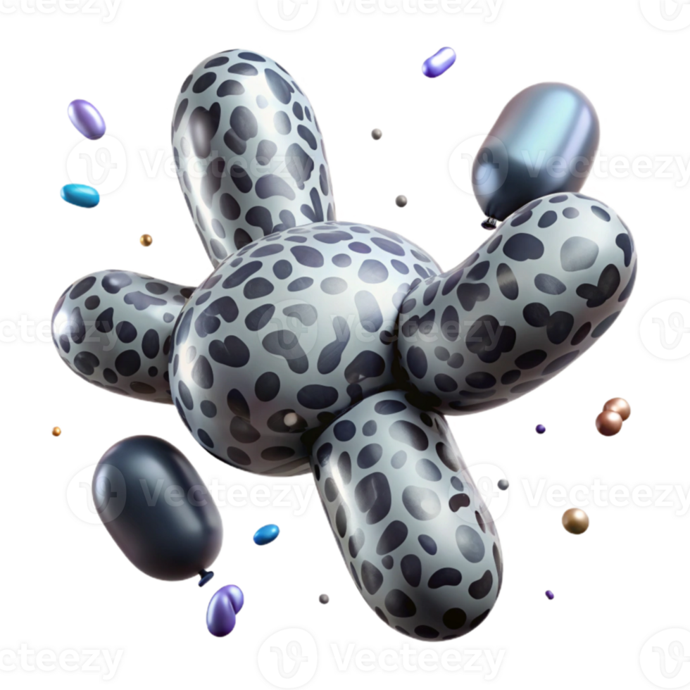 serene abstract Single Balloon Animal Print Isolated for Wild Look genuine png