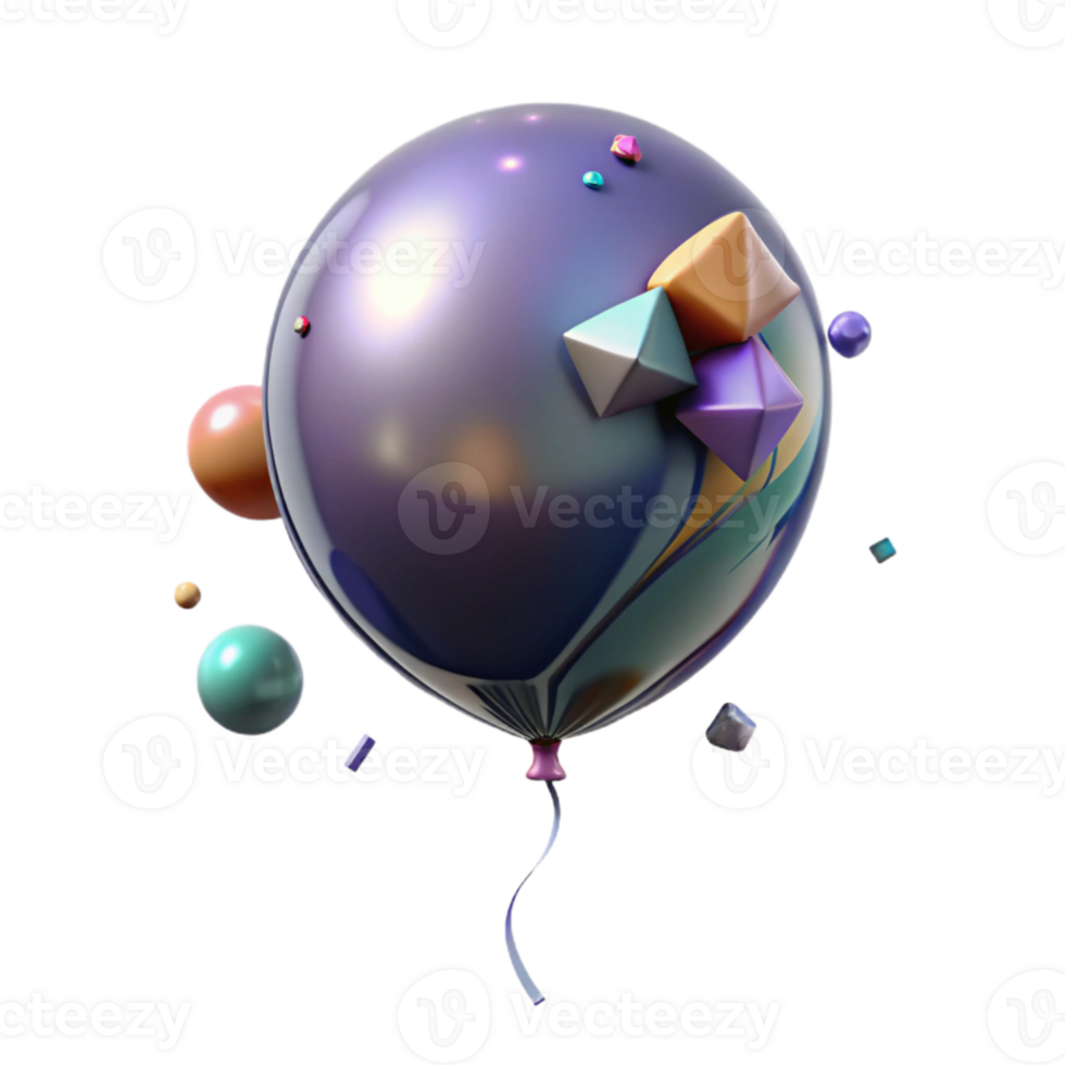 beautiful traditional Single Balloon Side View Perspective Isolated for Profile Shot detailed png