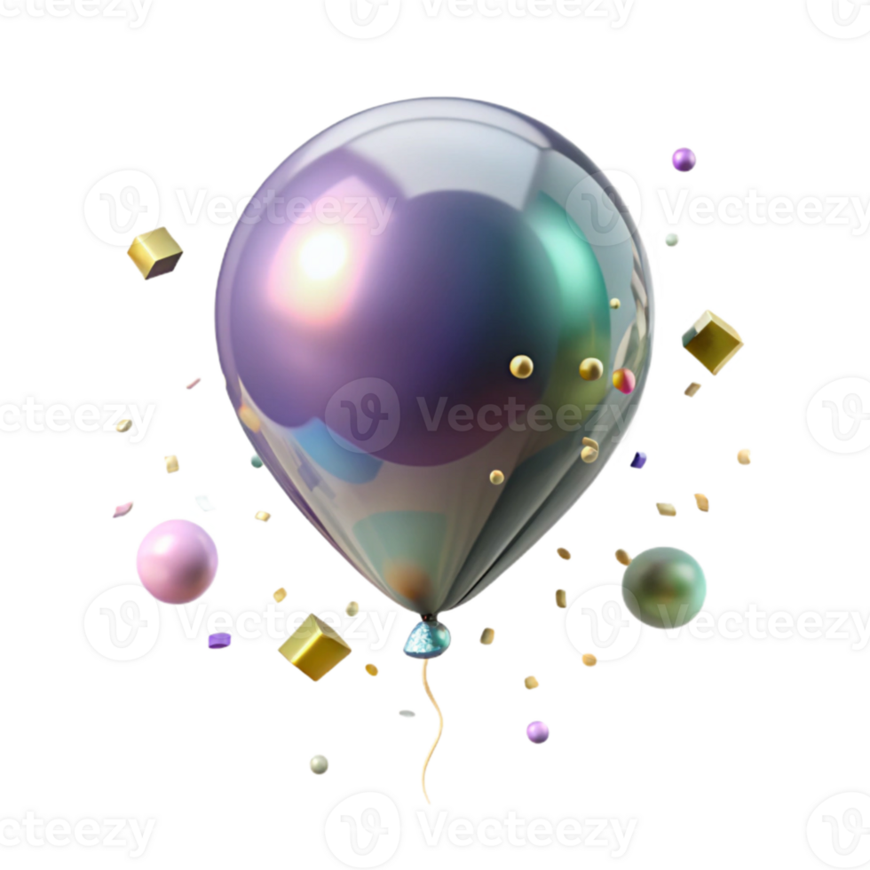 elegant traditional Single Balloon Tilted Angle Transparent for Dynamic Design detailed png