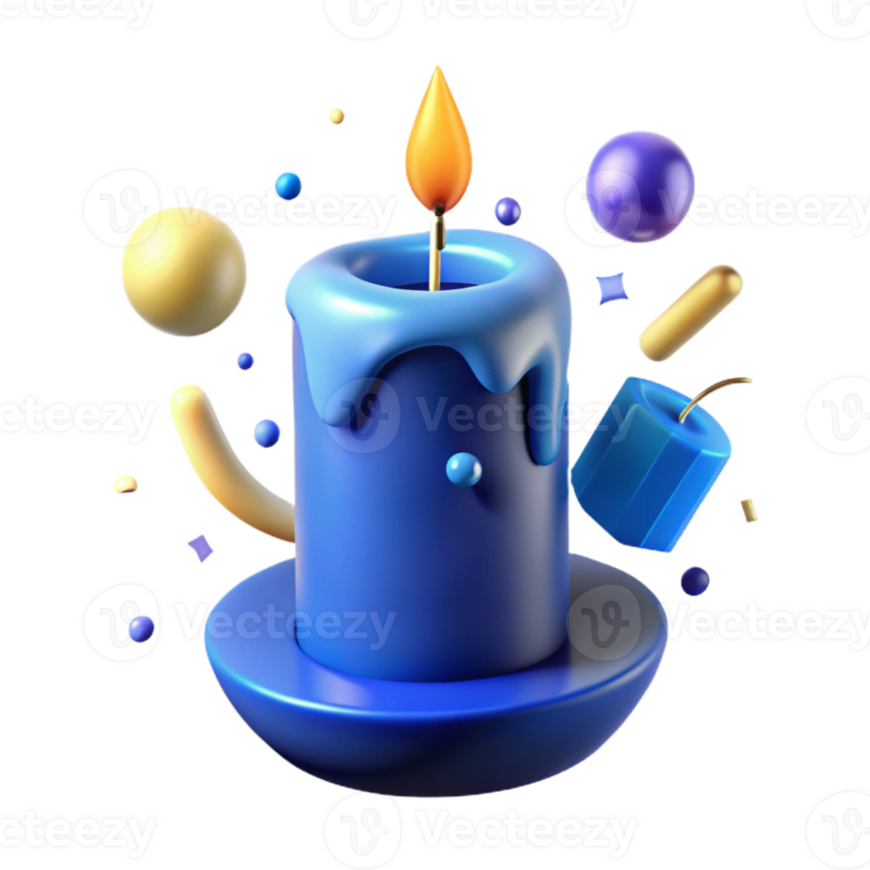 extraordinary vintage Single Blue Birthday Candle Transparent for Simple Decorations professional png