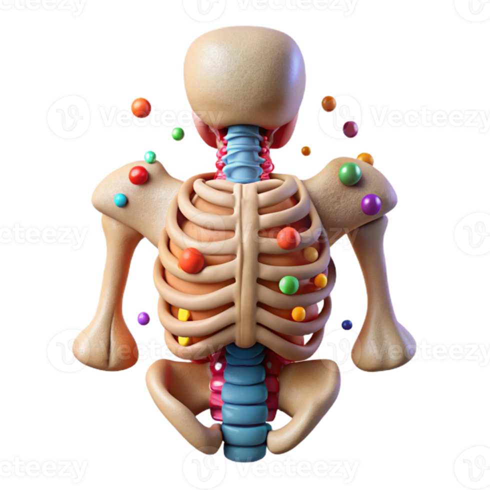 serene modern Skeletal System Posterior View Cutout for Medical References original png