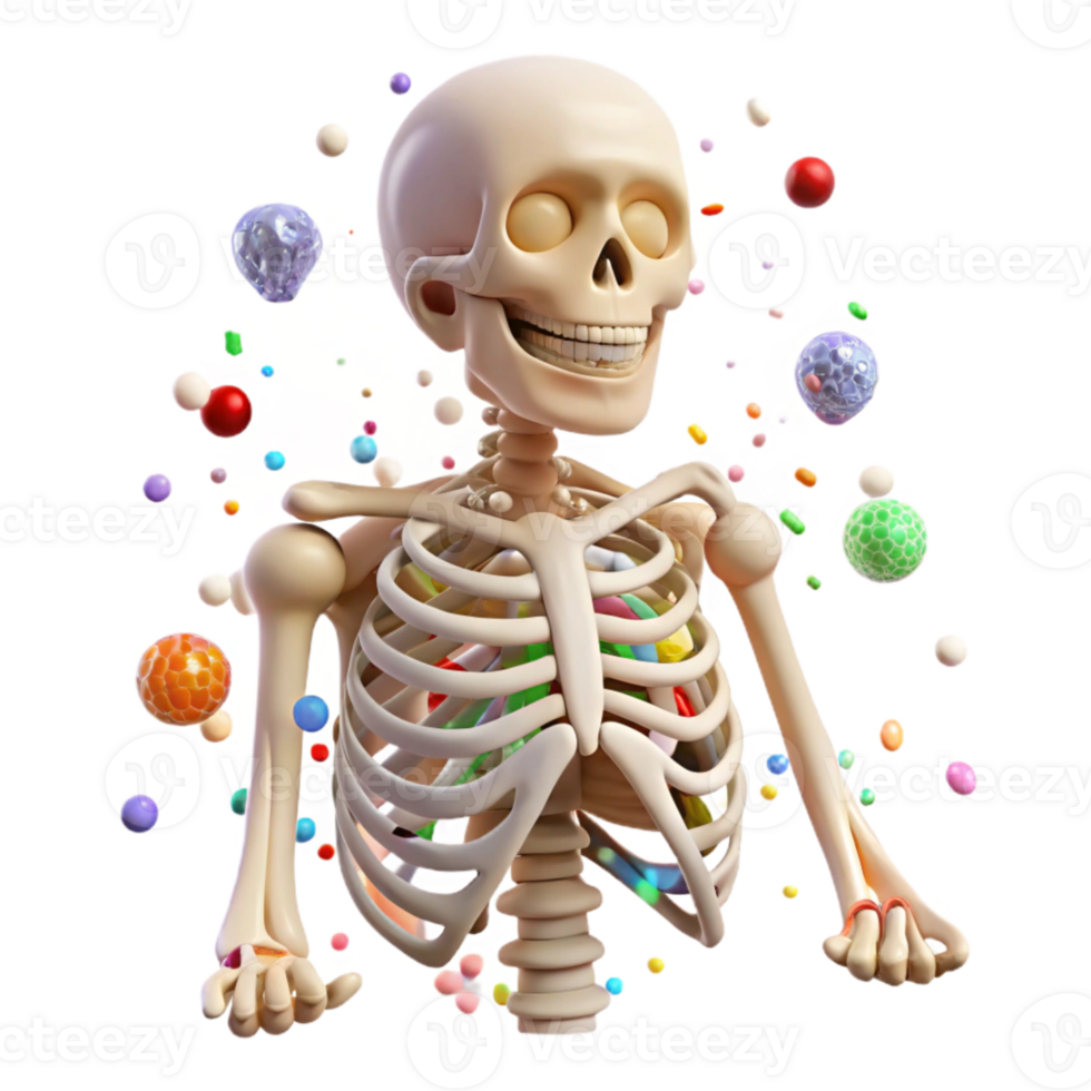 elegant classic Skeleton Human Anatomy Bones Isolated for Medical Textbooks high resolution png