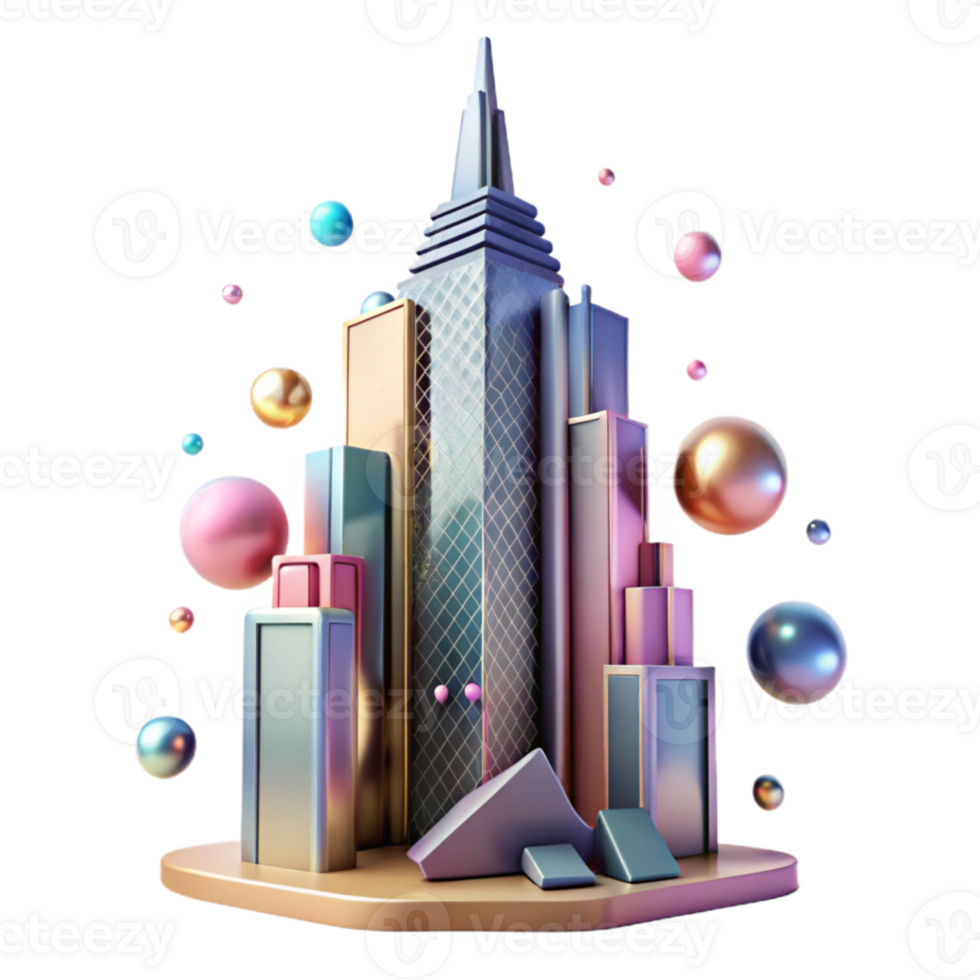 elegant abstract Skyscraper Building Silhouette Isolated for Projects genuine png