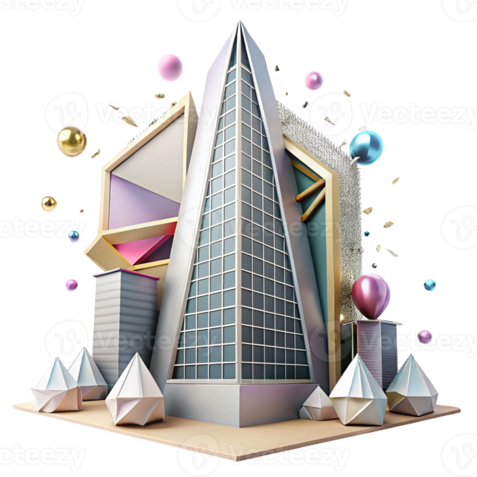 serene abstract Skyscraper Facade Angular Design Perspective Cutout high resolution png