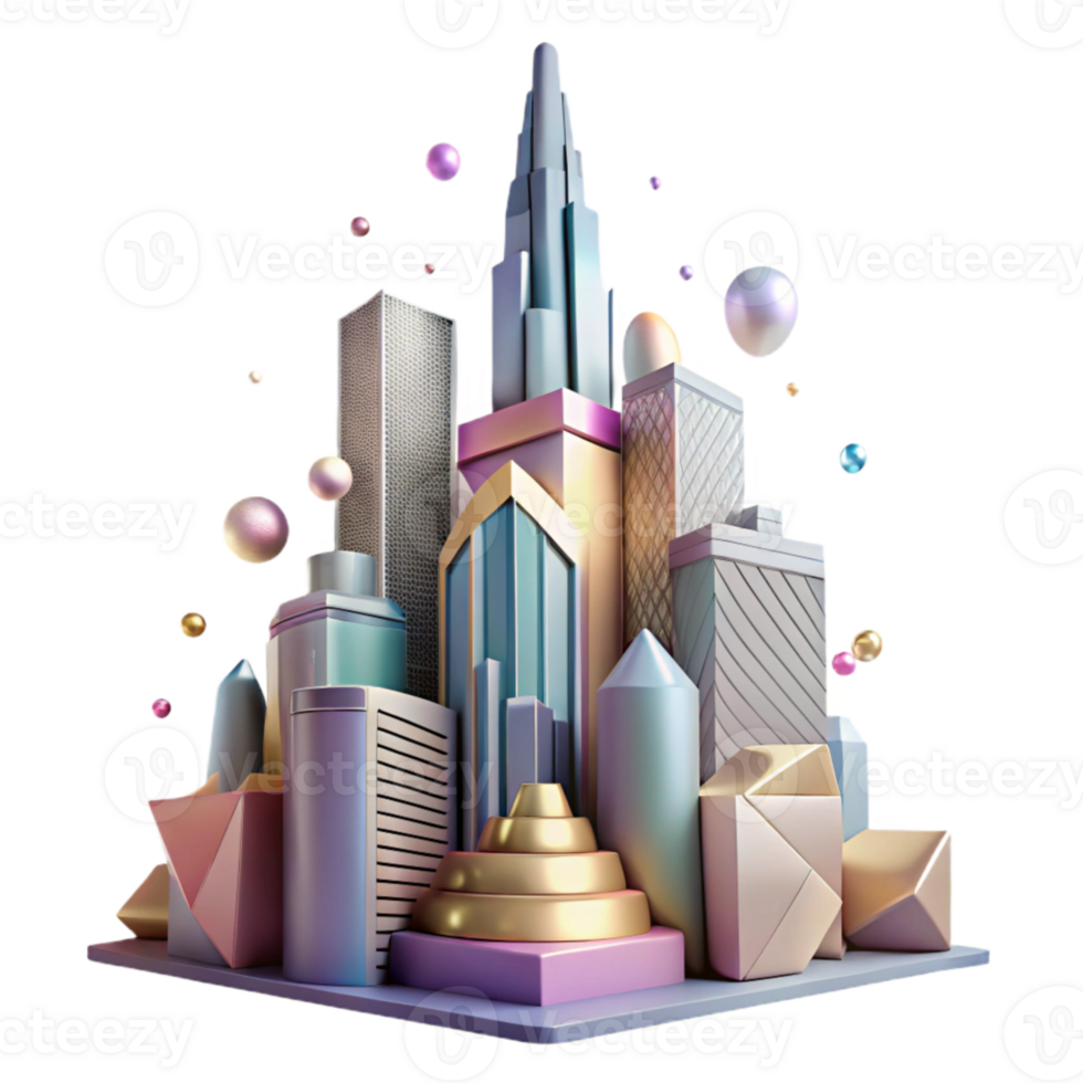 elegant traditional Skyscraper Graphic Silhouette Cutout for Design Elements premium png