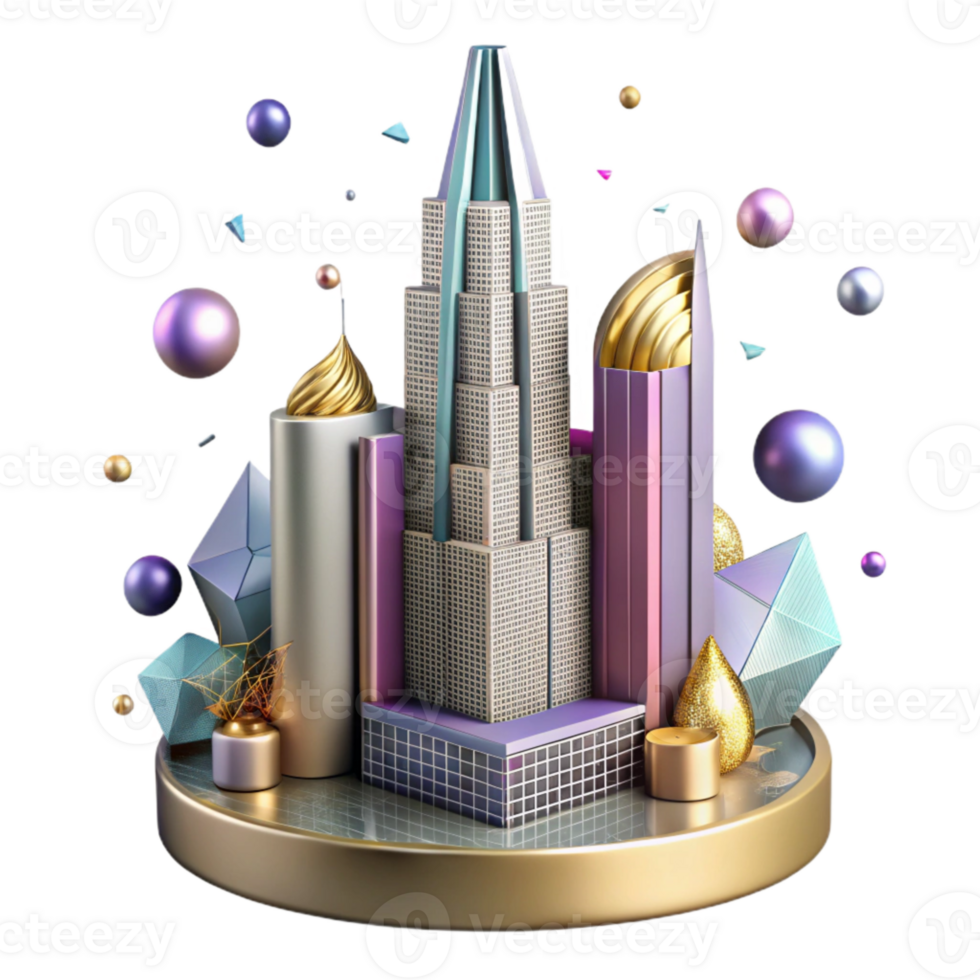 beautiful creative Skyscraper Cutout Silhouette for Graphics original png