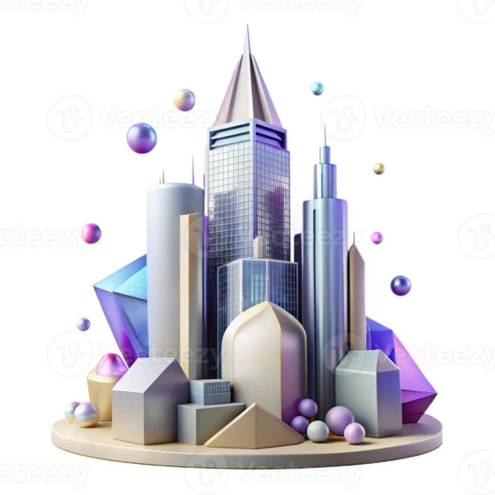 magnificent abstract Skyscraper Silhouette City View Isolated for Design high quality png