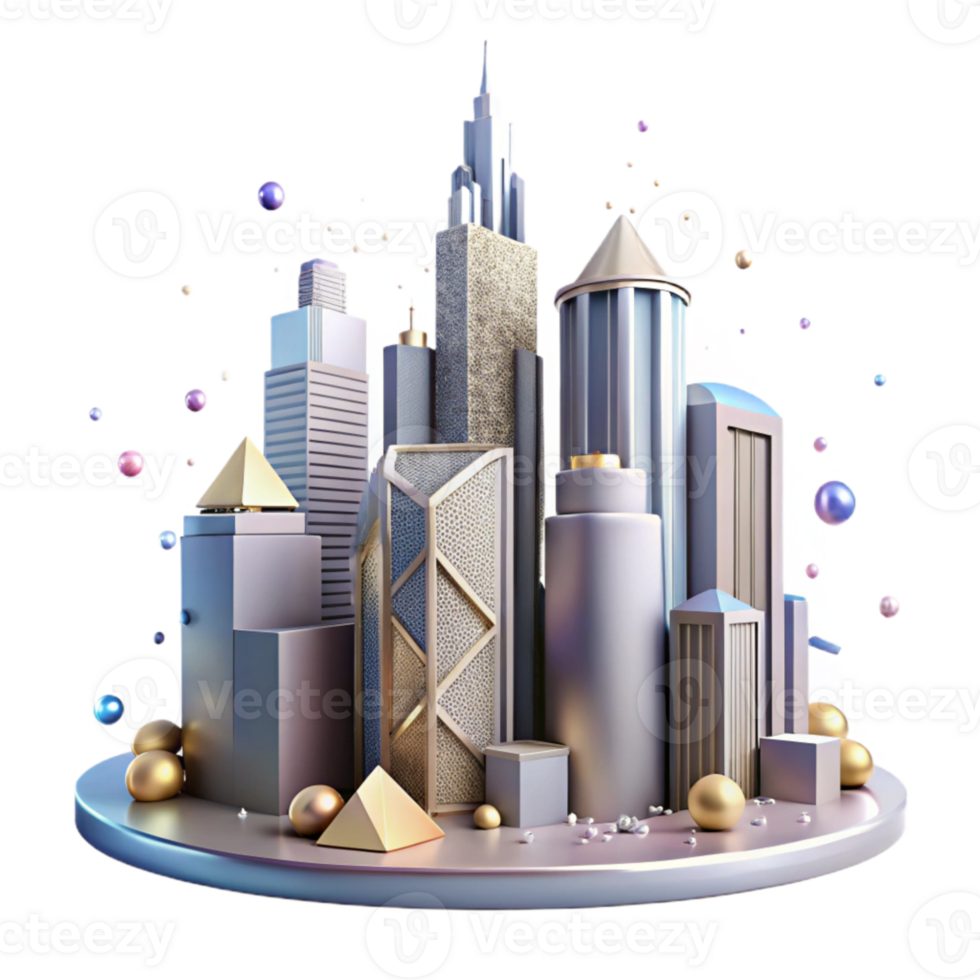 impressive vintage Skyscraper Silhouette City View Isolated for Design original png