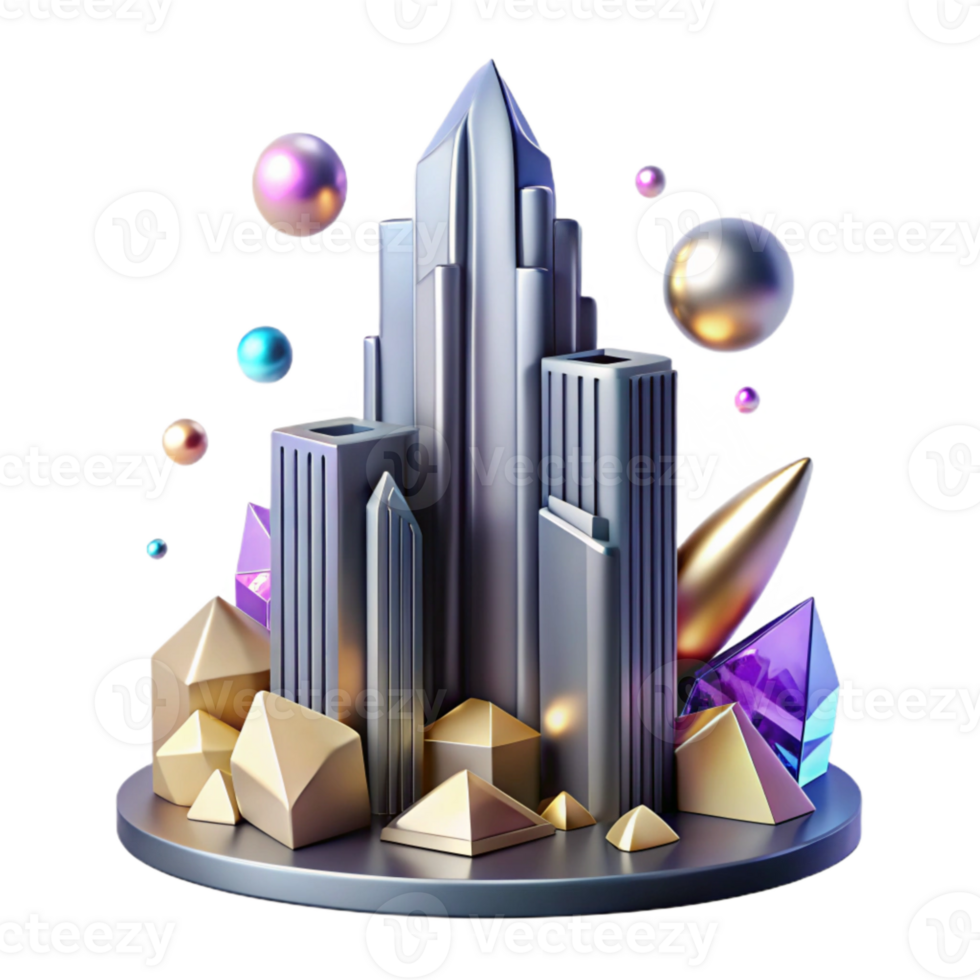 elegant classic Skyscraper Silhouette Clipart Cutout for Graphic Design png
