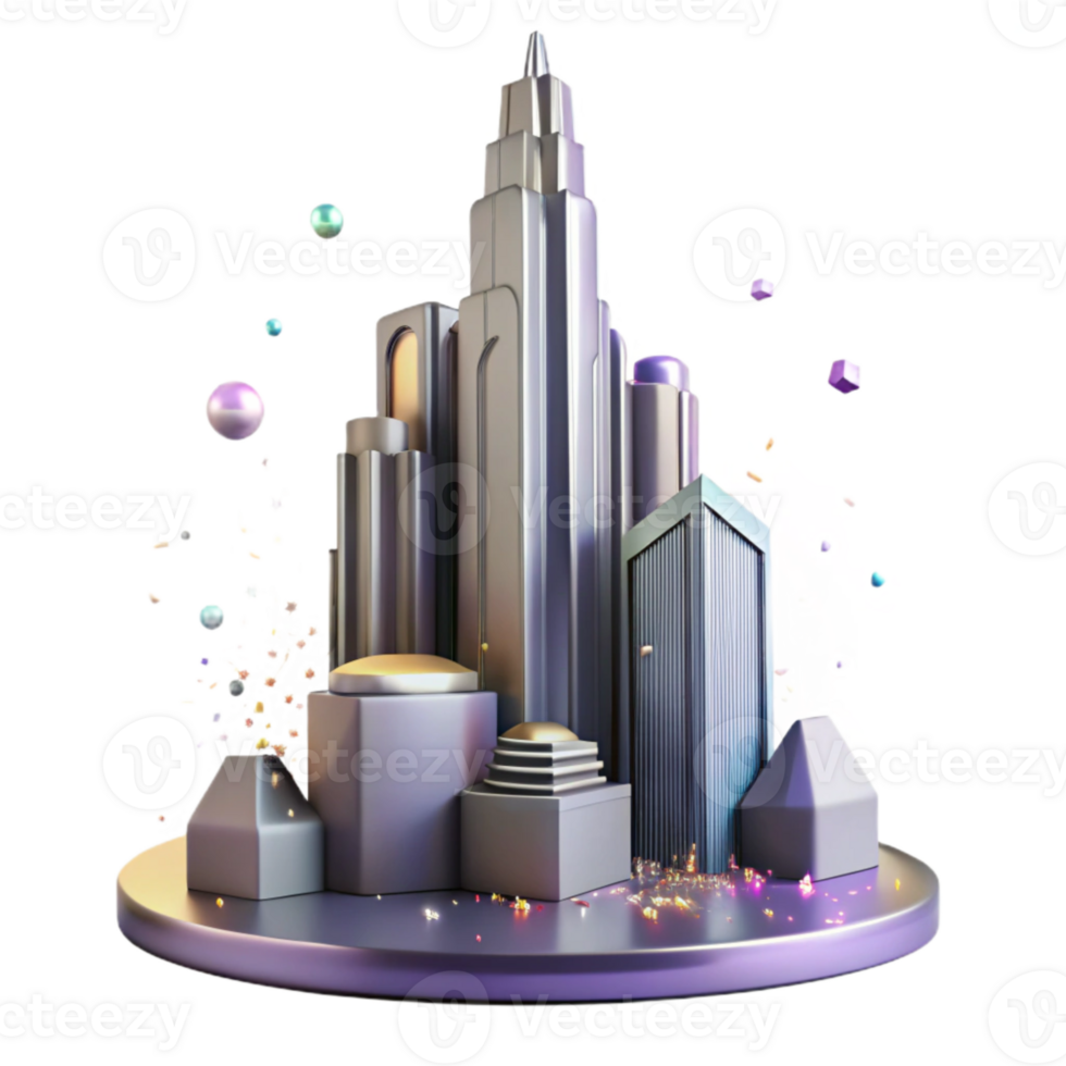 extraordinary rustic Skyscraper Silhouette Panorama Isolated for Design original png