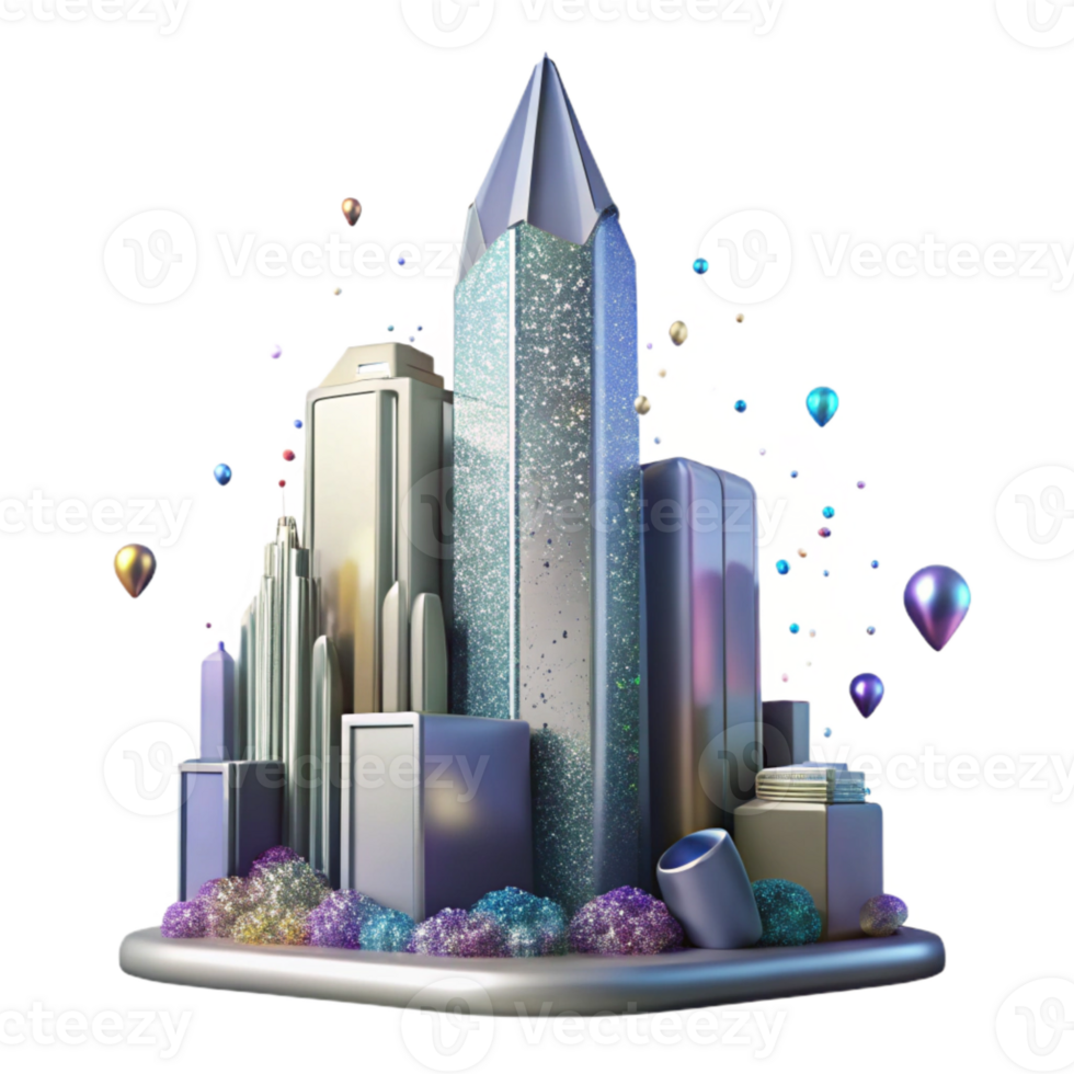 stunning minimalist Skyscraper Silhouette Panorama Isolated for Design png