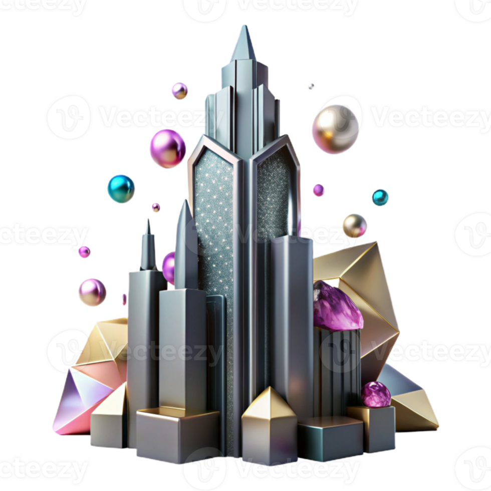 wonderful vintage Skyscraper Silhouette Cutout for Architectural Visualization detailed png