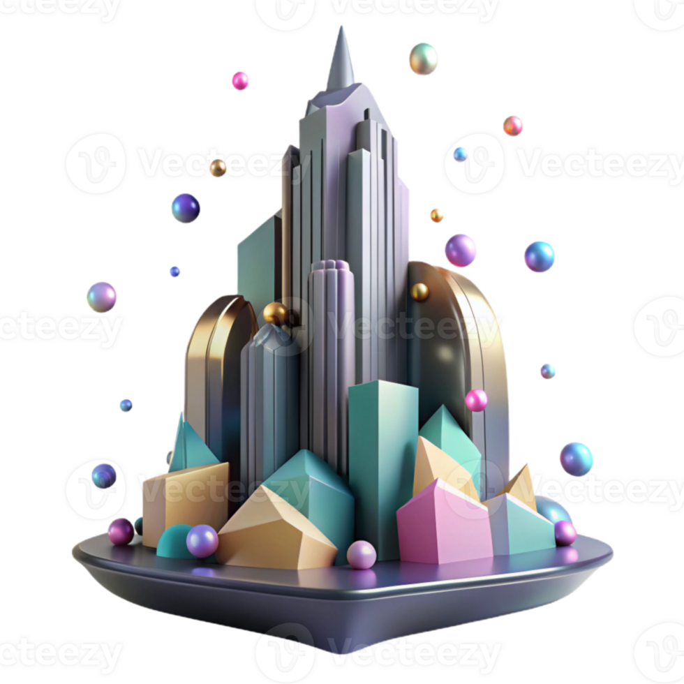 elegant modern Skyscraper Silhouette Cutout for Architectural Visualization png
