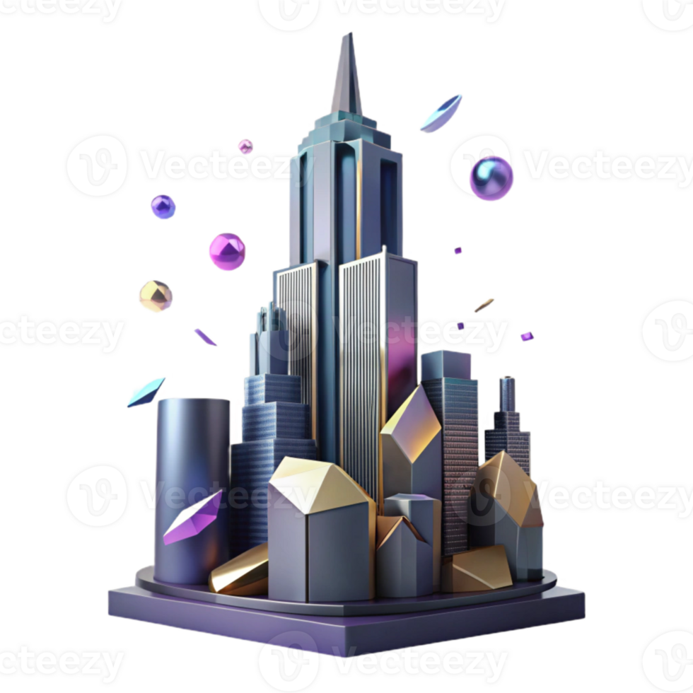 magnificent artistic Skyscraper Silhouette Isolated for Urban Landscapes premium png
