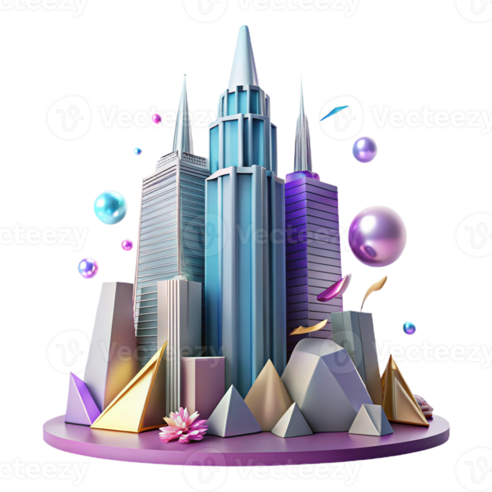 impressive abstract Skyscraper Silhouette Isolated for Urban Landscapes high resolution png