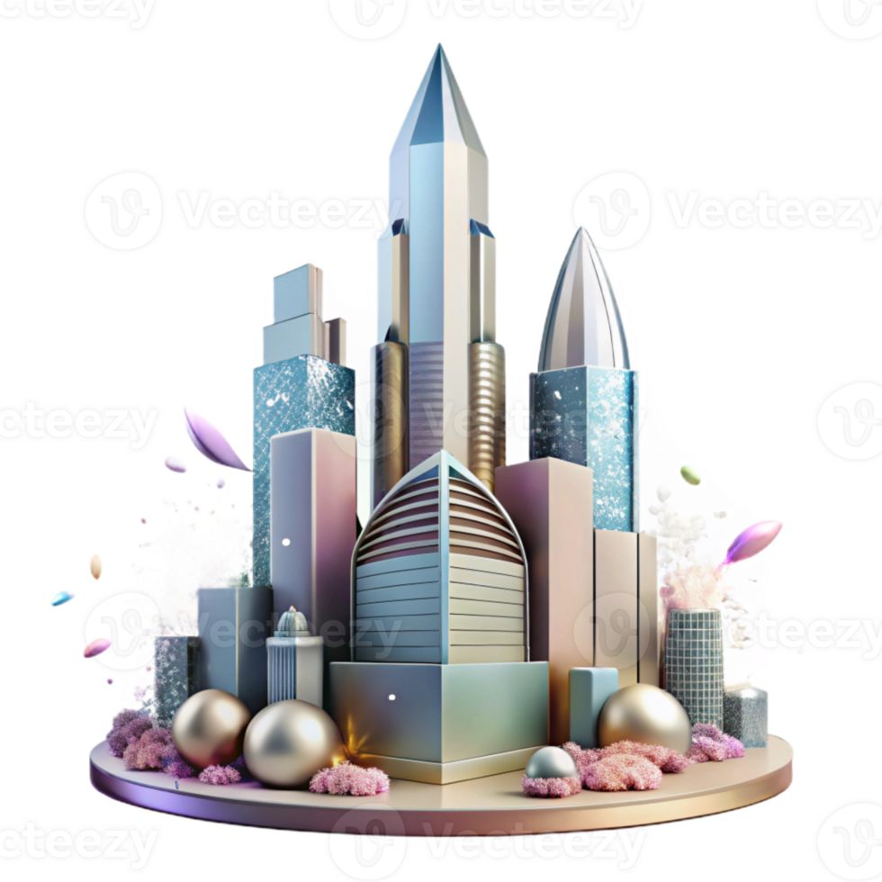 elegant modern Skyscraper Silhouette Transparent for Architectural Designs detailed png