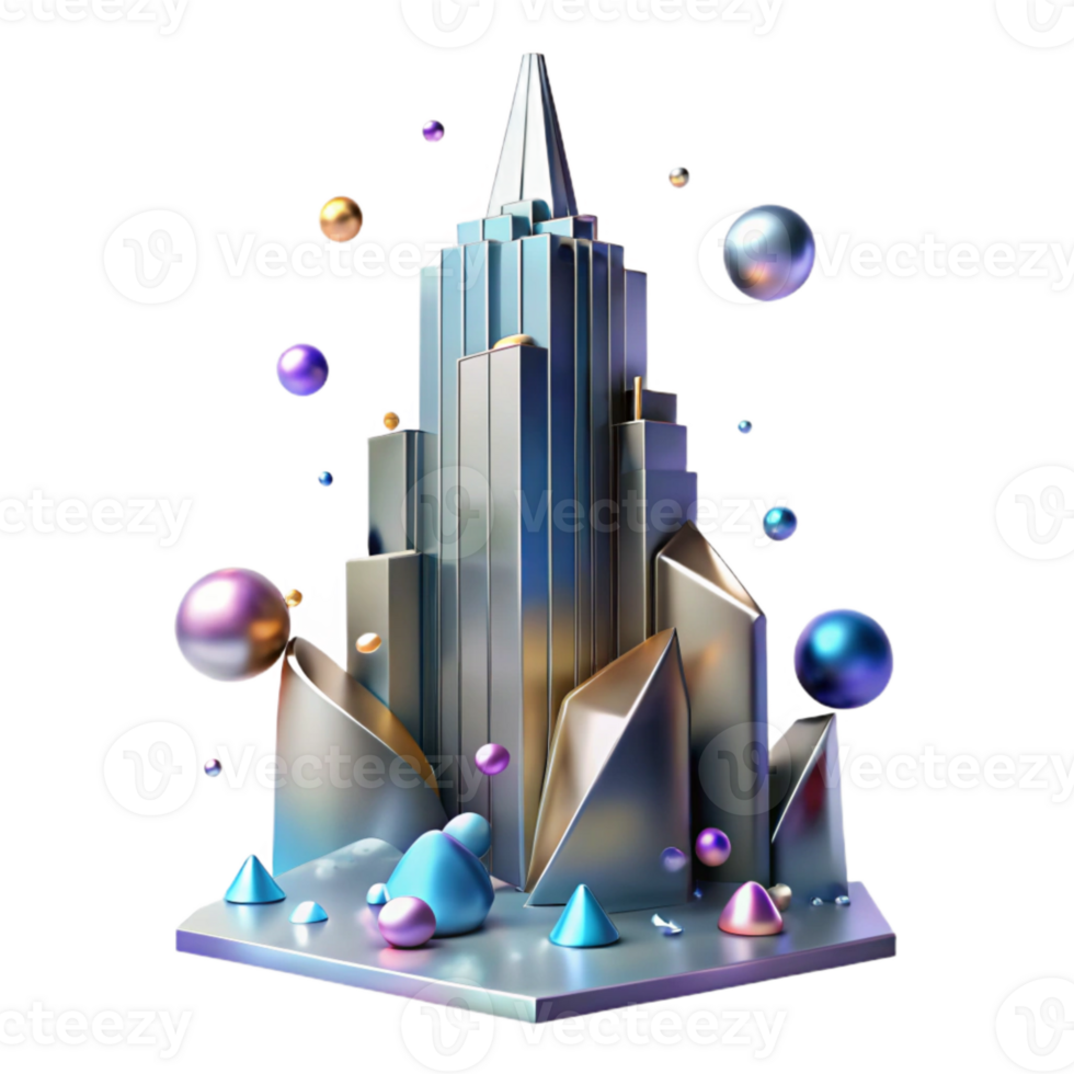 beautiful traditional Skyscraper Silhouette with Transparent Background detailed png
