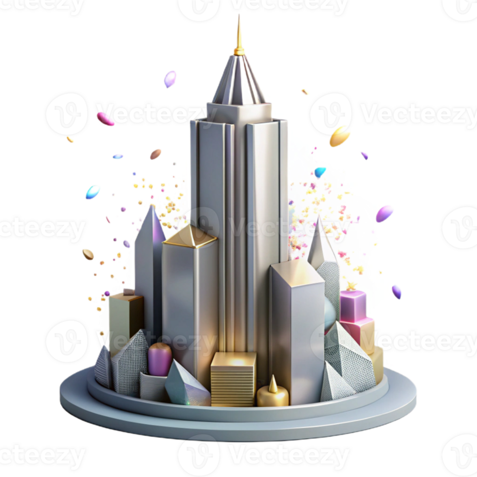 elegant traditional Skyscraper Silhouette with Transparent Background authentic png