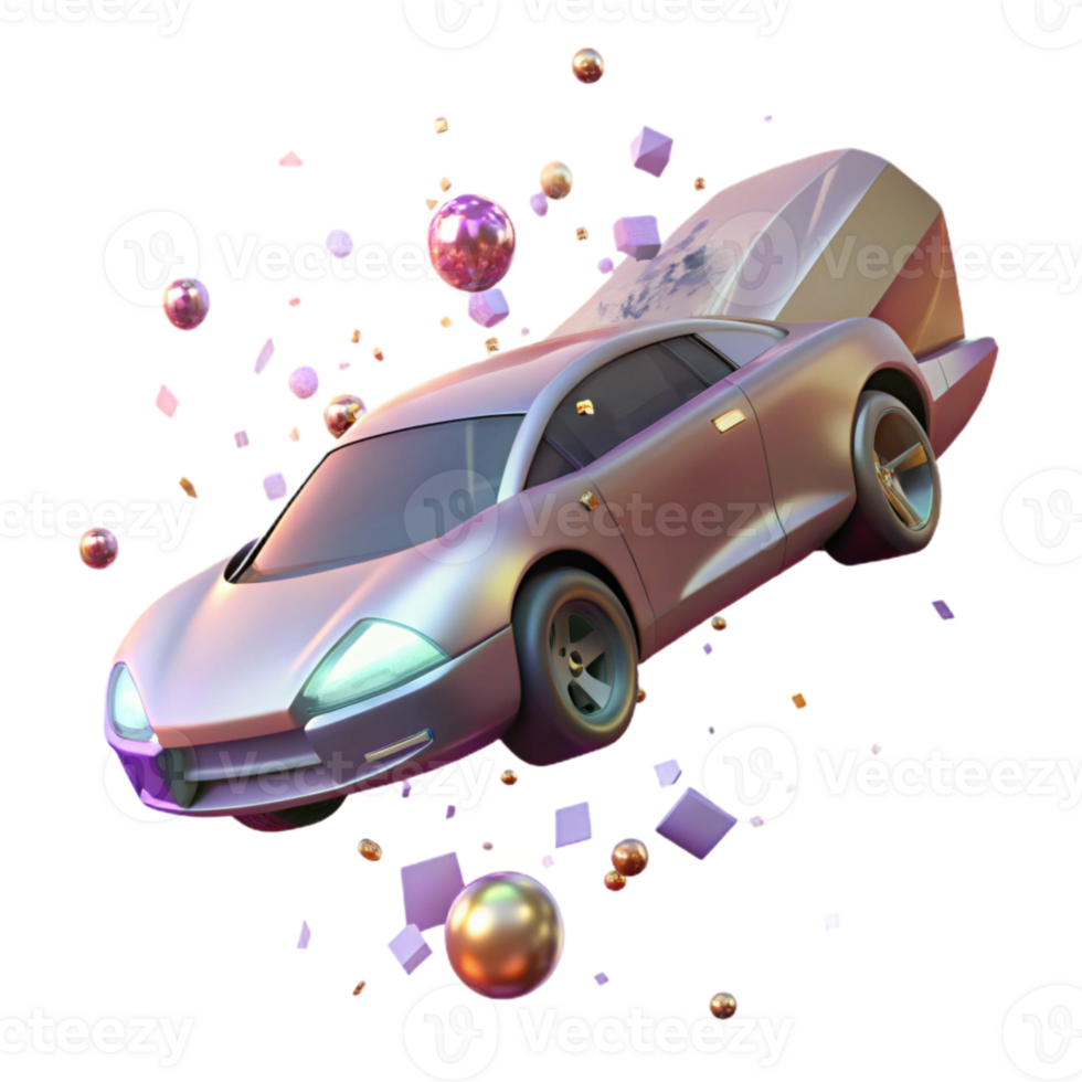 extraordinary artistic Sleek Flying Car in Flight Isolated for Motion Graphics high quality png