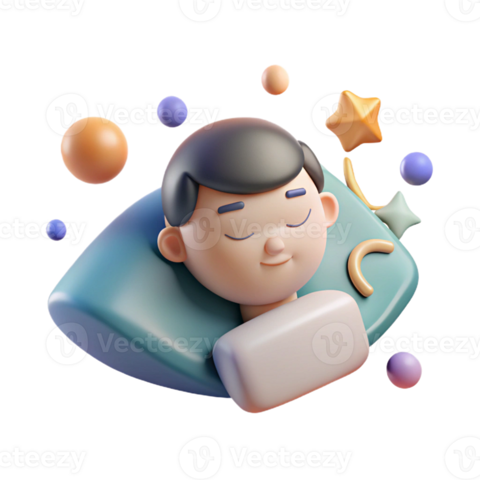 elegant abstract Sleeping Person Rest Icon Isolated for Sleep Apps exclusive png