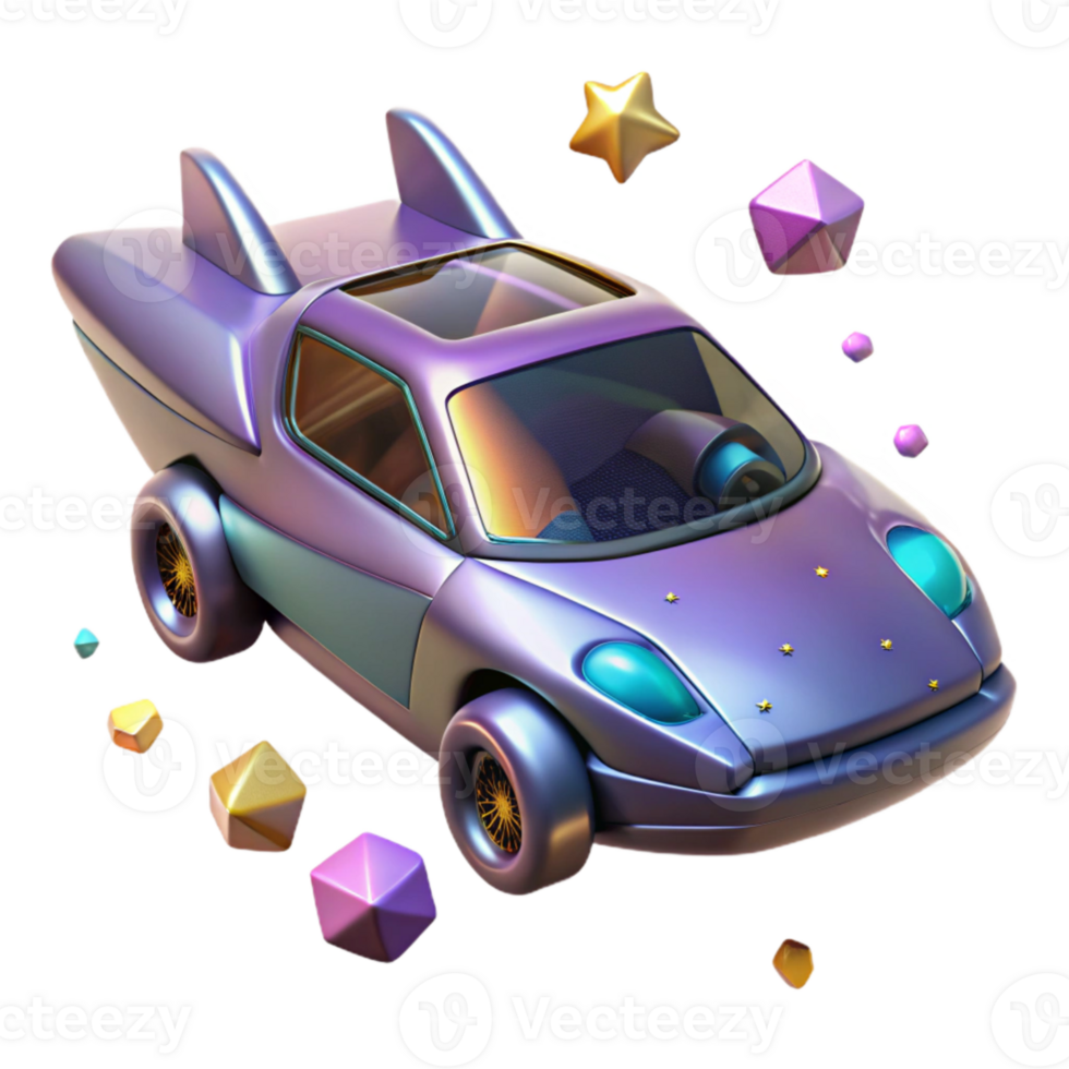 serene creative Sleek Flying Car in Flight Isolated for Motion Graphics high resolution png
